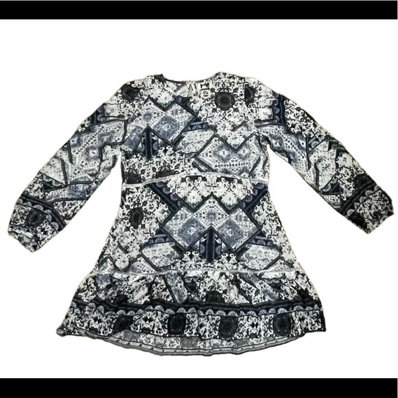 Jaase Dresses & Skirts - Jaase Short Dress L Long Sleeve Festival Boho Hippie Bohemian Gypsy Flowy Floral